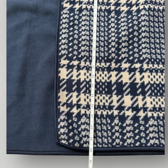 Nicole Miller Original Reversible Wrap Poncho One Size Navy Blue Plaid - Picture 5 of 6